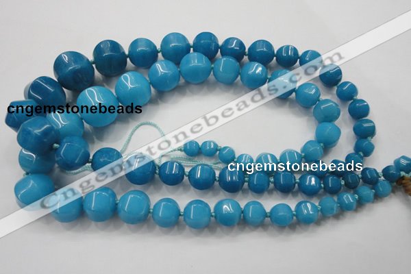 CCN1535 15.5 inches 8*8mm - 20*20mm pumpkin candy jade beads