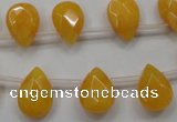 CCN1582 15.5 inches 10*14mm briolette candy jade beads wholesale