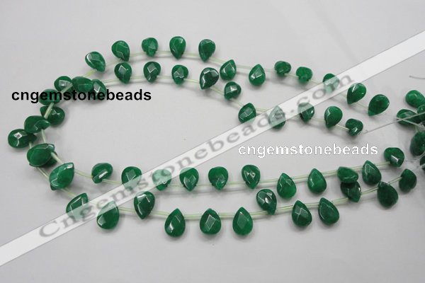 CCN1584 15.5 inches 10*14mm briolette candy jade beads wholesale