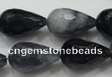CCN1611 15.5 inches 15*25mm faceted teardrop candy jade beads