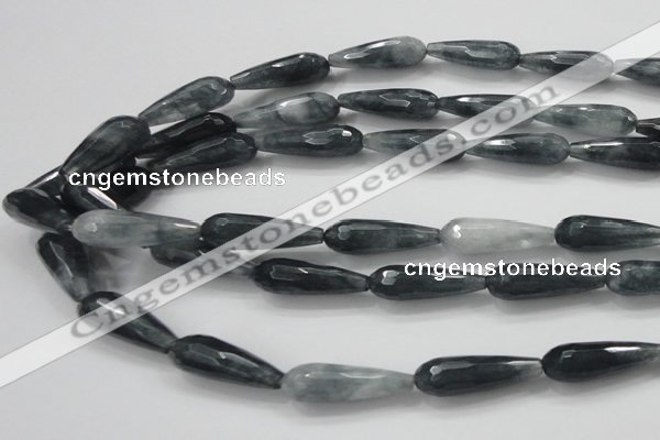 CCN1612 15 inches 10*30mm faceted teardrop candy jade beads