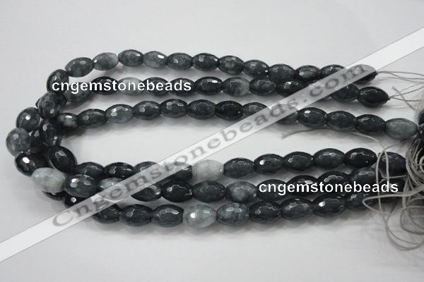 CCN1617 15.5 inches 10*14mm faceted rice candy jade beads