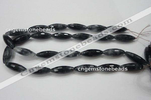 CCN1618 15.5 inches 10*30mm faceted rice candy jade beads