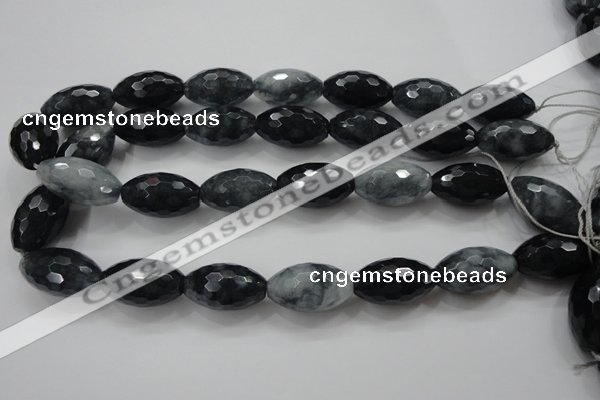 CCN1619 15.5 inches 15*25mm faceted rice candy jade beads