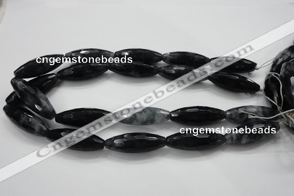 CCN1620 15.5 inches 14*40mm faceted rice candy jade beads