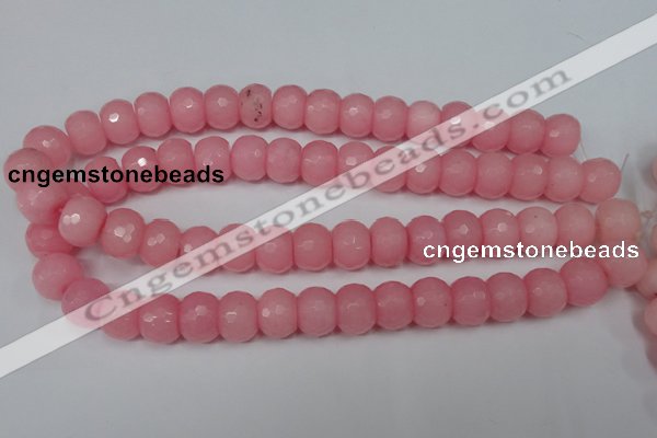 CCN163 15.5 inches 12*16mm faceted rondelle candy jade beads