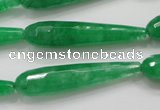 CCN1668 15.5 inches 8*40mm faceted teardrop candy jade beads wholesale