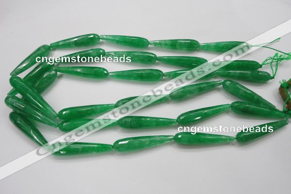 CCN1668 15.5 inches 8*40mm faceted teardrop candy jade beads wholesale