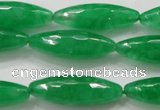 CCN1670 15.5 inches 10*30mm faceted rice candy jade beads wholesale