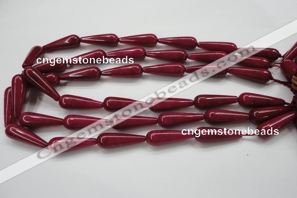 CCN1673 15.5 inches 10*30mm teardrop candy jade beads wholesale
