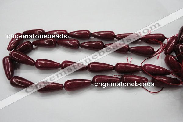 CCN1674 15.5 inches 12*30mm teardrop candy jade beads wholesale