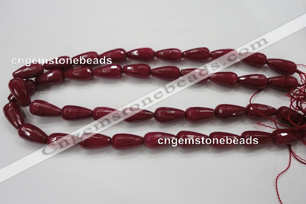 CCN1679 15.5 inches 10*20mm faceted teardrop candy jade beads wholesale