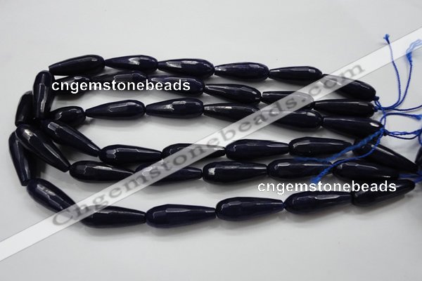 CCN1693 15.5 inches 10*30mm faceted teardrop candy jade beads wholesale