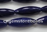 CCN1695 15.5 inches 10*30mm faceted rice candy jade beads wholesale