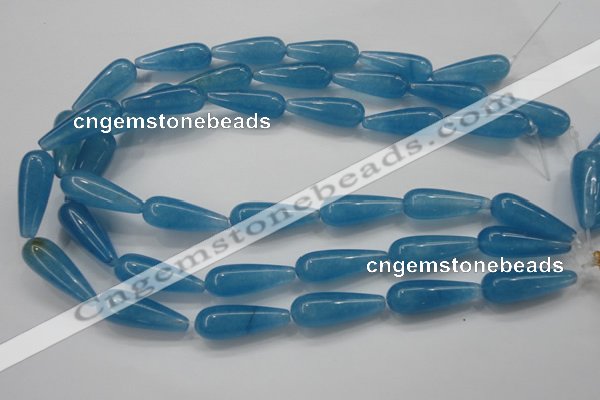 CCN1702 15.5 inches 10*30mm teardrop candy jade beads wholesale