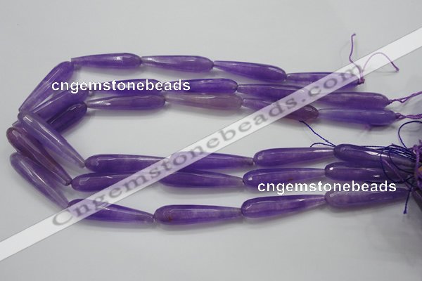 CCN1712 15.5 inches 9*40mm faceted teardrop candy jade beads wholesale