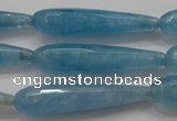 CCN1714 15.5 inches 9*40mm faceted teardrop candy jade beads wholesale