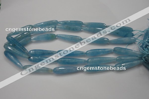 CCN1714 15.5 inches 9*40mm faceted teardrop candy jade beads wholesale