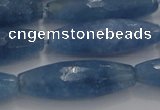 CCN1720 15.5 inches 10*30mm faceted rice candy jade beads