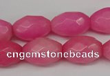 CCN180 15.5 inches 13*18mm faceted rice candy jade beads