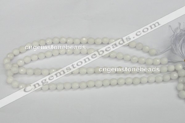 CCN1802 15 inches 8mm faceted round candy jade beads wholesale