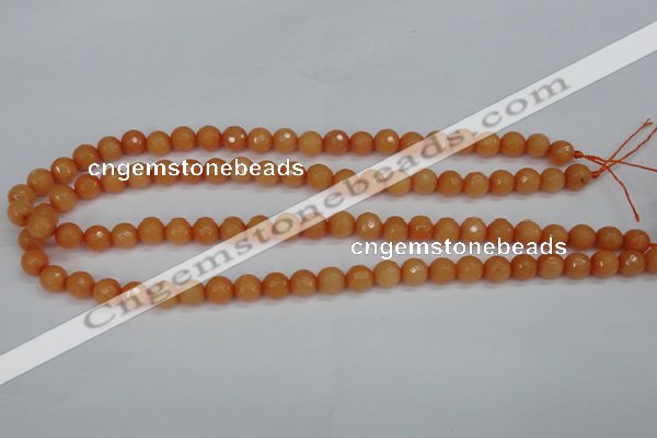 CCN1822 15 inches 8mm faceted round candy jade beads wholesale