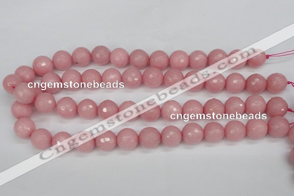 CCN1835 15 inches 14mm faceted round candy jade beads wholesale