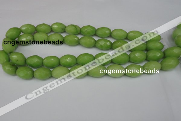 CCN184 15.5 inches 13*18mm faceted rice candy jade beads