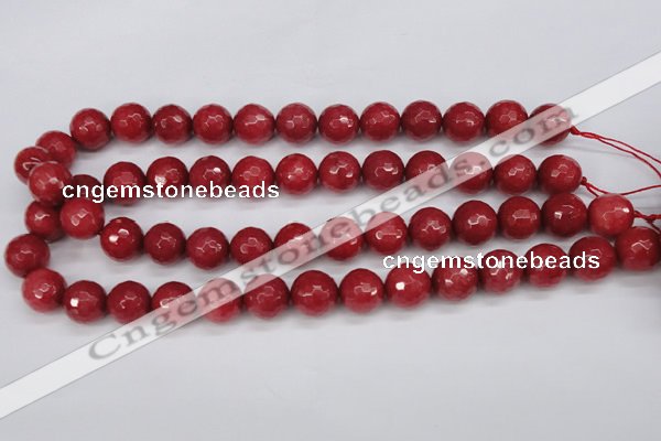 CCN1845 15 inches 14mm faceted round candy jade beads wholesale