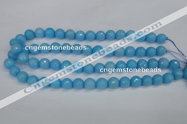 CCN1874 15 inches 12mm faceted round candy jade beads wholesale