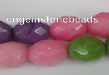 CCN188 15.5 inches 13*18mm faceted rice candy jade beads