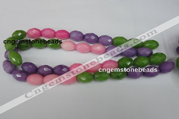 CCN188 15.5 inches 13*18mm faceted rice candy jade beads