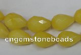 CCN190 15.5 inches 10*14mm faceted teardrop candy jade beads