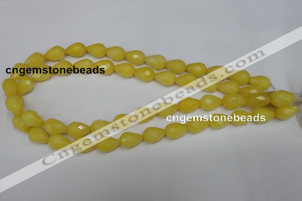 CCN190 15.5 inches 10*14mm faceted teardrop candy jade beads