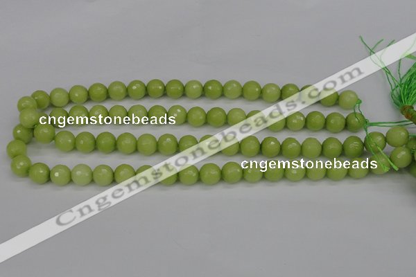 CCN1903 15 inches 10mm faceted round candy jade beads wholesale