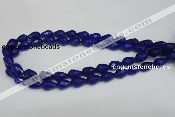 CCN192 15.5 inches 10*14mm faceted teardrop candy jade beads