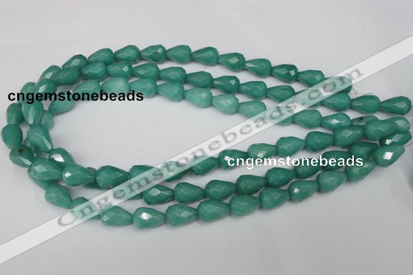 CCN193 15.5 inches 10*14mm faceted teardrop candy jade beads