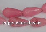 CCN196 15.5 inches 10*20mm faceted teardrop candy jade beads