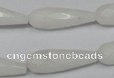 CCN197 15.5 inches 10*30mm faceted teardrop candy jade beads