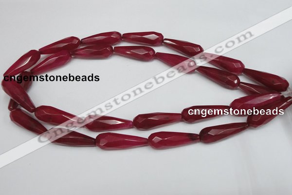 CCN198 15.5 inches 10*30mm faceted teardrop candy jade beads