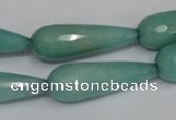 CCN199 15.5 inches 10*30mm faceted teardrop candy jade beads