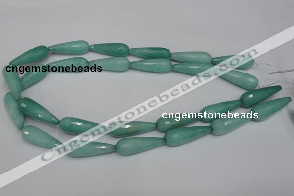 CCN199 15.5 inches 10*30mm faceted teardrop candy jade beads