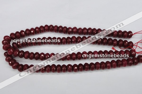 CCN1992 15 inches 8*12mm faceted rondelle candy jade beads wholesale