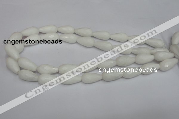 CCN201 15.5 inches 12*22mm faceted teardrop candy jade beads