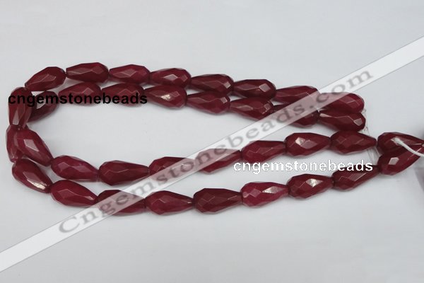 CCN203 15.5 inches 12*22mm faceted teardrop candy jade beads