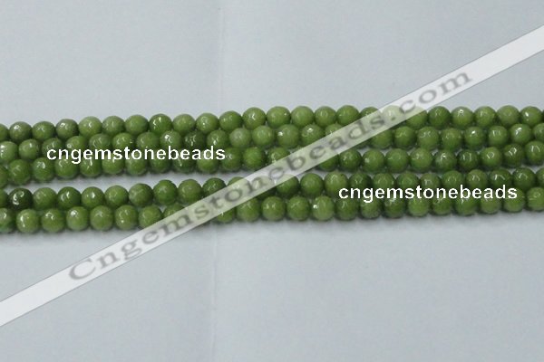 CCN2037 15 inches 6mm faceted round candy jade beads wholesale