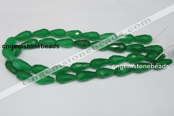 CCN204 15.5 inches 12*22mm faceted teardrop candy jade beads