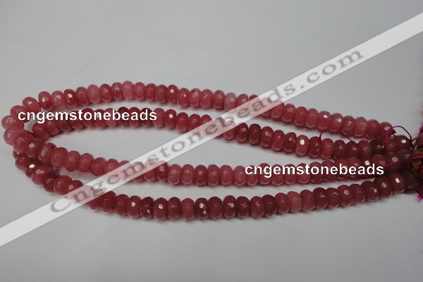 CCN2127 15.5 inches 6*10mm faceted rondelle candy jade beads