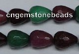 CCN2142 15.5 inches 12*16mm faceted teardrop candy jade beads