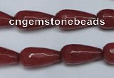 CCN2149 15.5 inches 10*20mm faceted teardrop candy jade beads